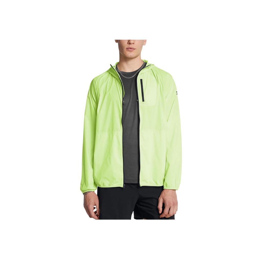 Under Armour Ветровка Phantom, однотонная, легкая, многокарманная, мужская куртка, светло-травянисто-зеленая 1381879-304