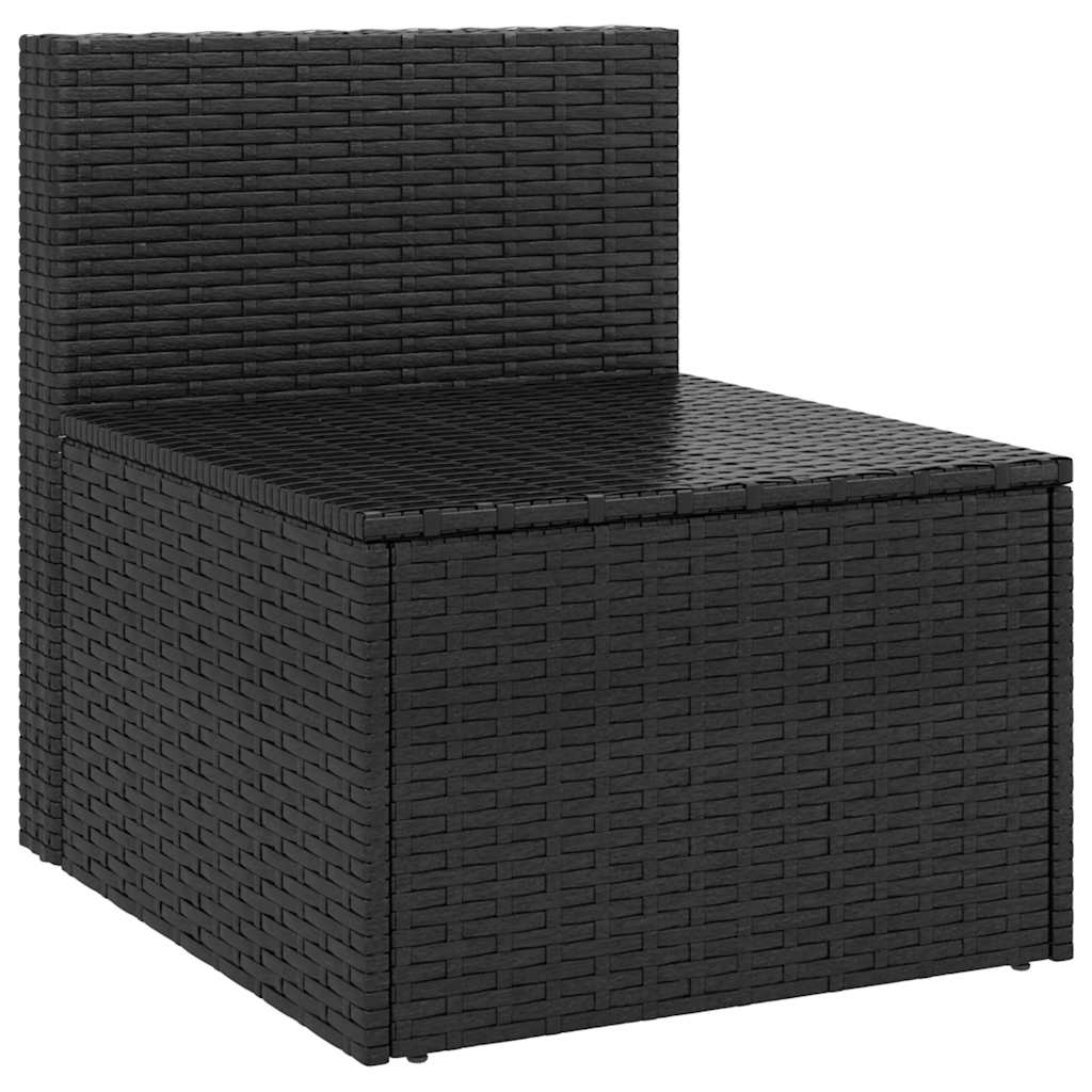 4 Piece Outdoor Sofa Set with Cushions Black Poly Rattan