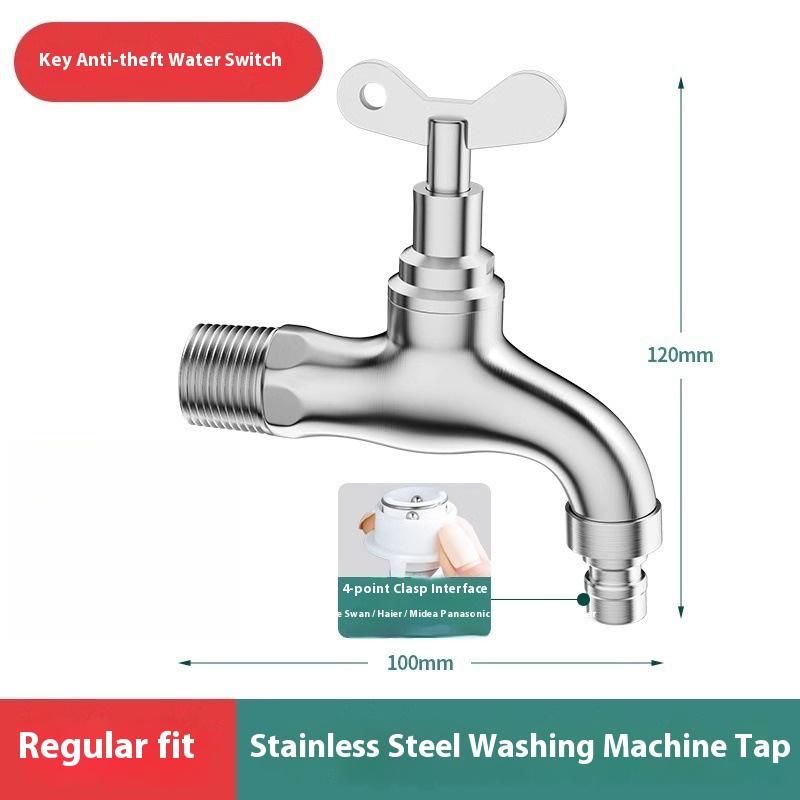 G1/2'' Смеситель для ванны и стиральной машины из нержавеющей стали 304 с матовой поверхностью, смеситель для холодной воды, настенный, для улицы, сада