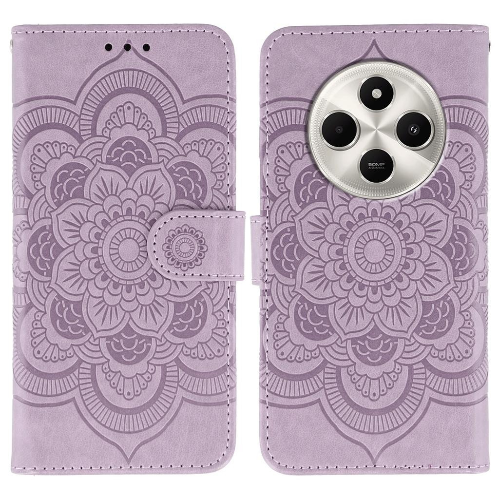 Phone Case For Xiaomi Poco C75 4G/Poco M7 5G/Redmi 14C 4G/14R 5G PU Leather Mandala Imprinted Design Wallet Cover