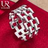 925 Sterling Silver Hollow Ring Fashion Wedding Jewelry