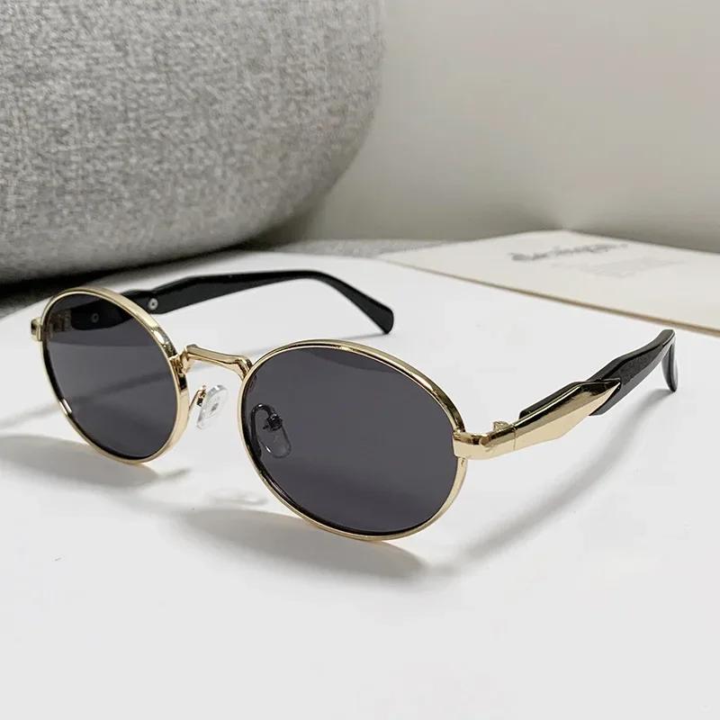Trendy Retro Oval Sunglasses For Women Men Unisex  Vintage Fashion Design Round Glasses Eyeglasses Eyewear Uv400