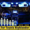 For Toyota Highlander XU50 XU70 Kluger 2015-2019 2020 2021 2022 2023 9PCS LED Car Dome Map Lights Vanity Mirror Lamps Trunk Bulb