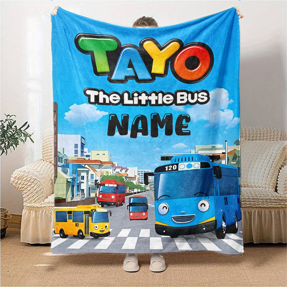 Custom Name Tayo'S Rainbow Friends Party Blanket For Couch Bed Plush Cozy Fuzzy Blanket Super Soft Warm Blankets For Fall And Winter 091648
