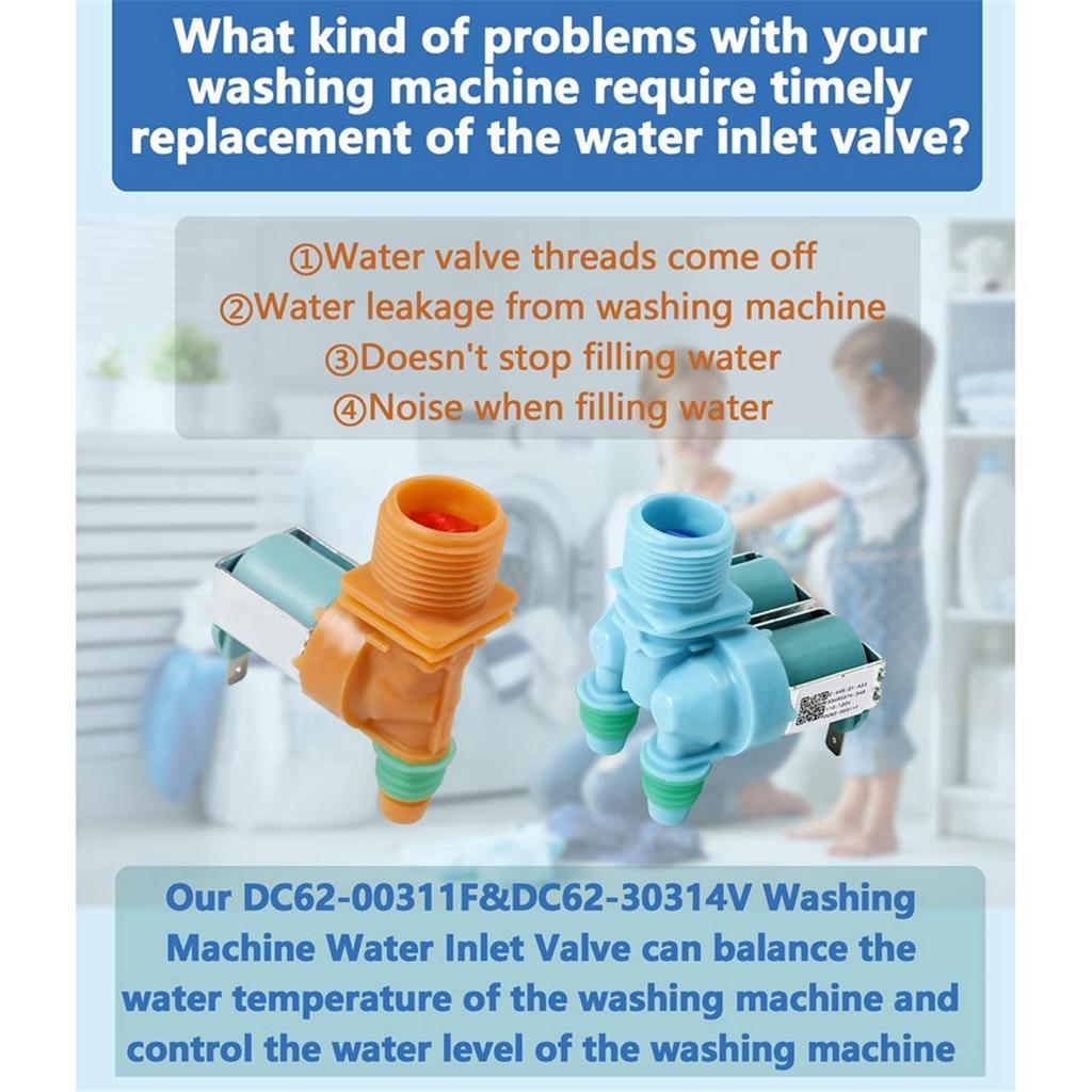 DC62-00311F&DC62-30314V Washing Machine Water Inlet Valve for Samsung Washer,Replace AP5966624 PS11719654 EAP11719654