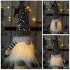 LED Light Up Christmas Gnomes Soft Plush Warm Lighted Dwarf Doll Ornaments with Glitter Sequins Hat for Home Table Decor