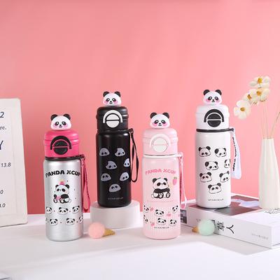 Детская термокружка Panda для школьников, новых мальчиков и девочек, с высоким внешним видом, с двойной трубочкой для питья, с термосом для воды