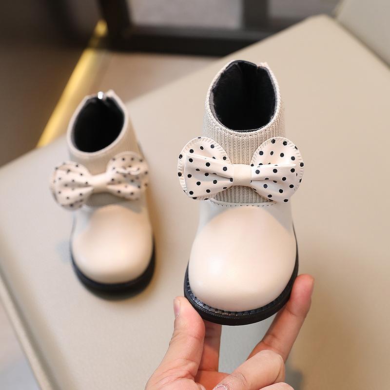 Bootie Winter New Girl Bow Leather Boots