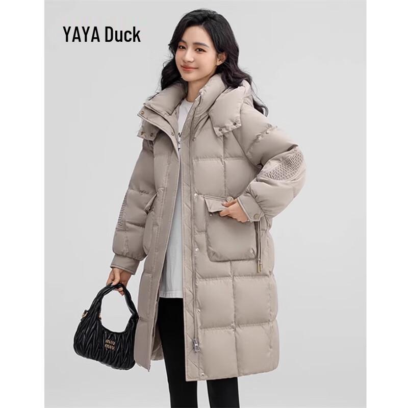 Yaya Женское длинное пуховое пальто-пуховик с капюшоном 2024