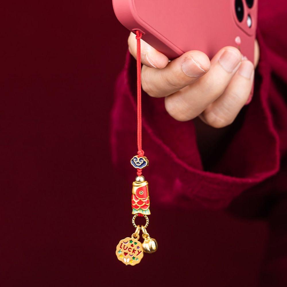 Enamel Lucky Keychain Gourd Key Chain Strap Personality Koi Carp Car Keys Charms  Decoration