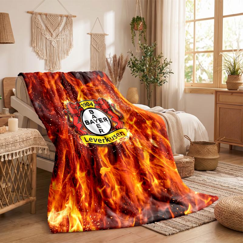 Bayer Leverkusen Football Print Flannel Blanket Soft Warm Sofa Bed Throw Blanket For Home Office Bedroom