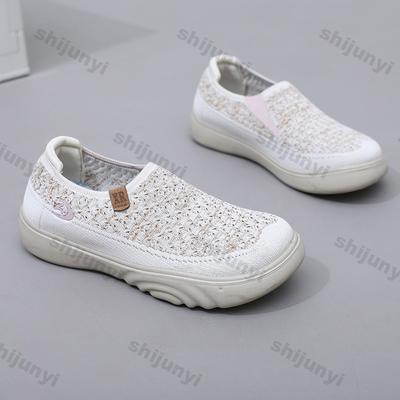 Модная женская легкая обувь на плоской подошве, обувь для ходьбы, весенняя повседневная обувь на мягкой подошве, удобная обувь слипоны, женская обувь на толстой подошве, нескользящая повседневная обувь