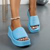 One-Strap Wedge Slippers for Women - New Korean Fashion Thick-Soled Women's Slippers
