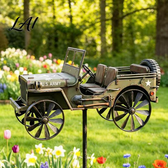 Outdoor Garden Decor Art Sasquatch Wind Spinner Wind-Powered Metal Weather Vane Kinetic Windmill Sculpture Yard Patio Lawn Decoration