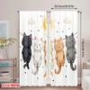 2pcs 2D flat printing Drapes Kitty Fine Seal Polyester Fabric Without Electricity Festive Wall Decor Perfect for Spring Holidays