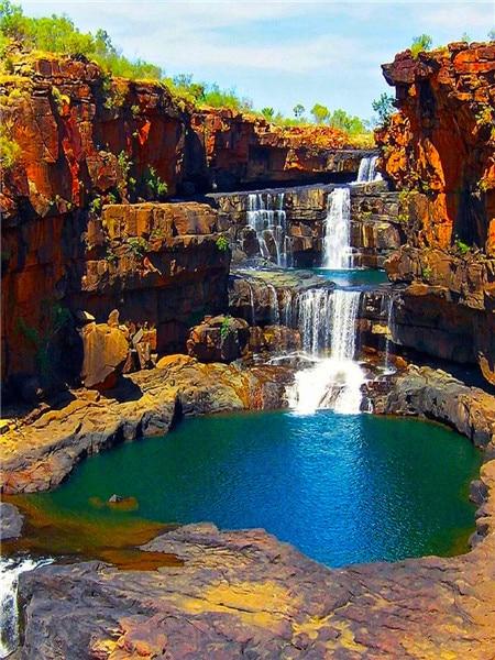 Полный квадратный/круглый алмазная живопись Пейзаж 5D DIY Алмазная вышивка Распродажа Водопад Стразы Мозаика Настенное искусство