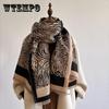 Classic Leopard Print Scarf Elegant Large Shawl Women Outdoor Windproof Head Wrap Warm Travel Beach Towel