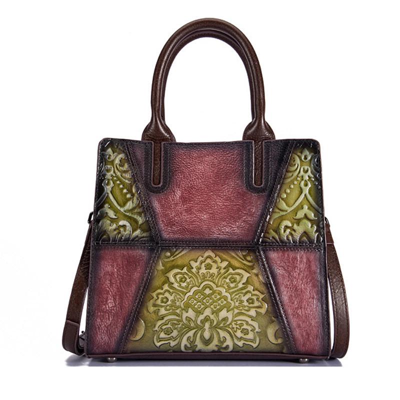 Женские сумки из натуральной кожи, винтажные сумки на ремне с тиснением для женщин, модная сумка через плечо GZW