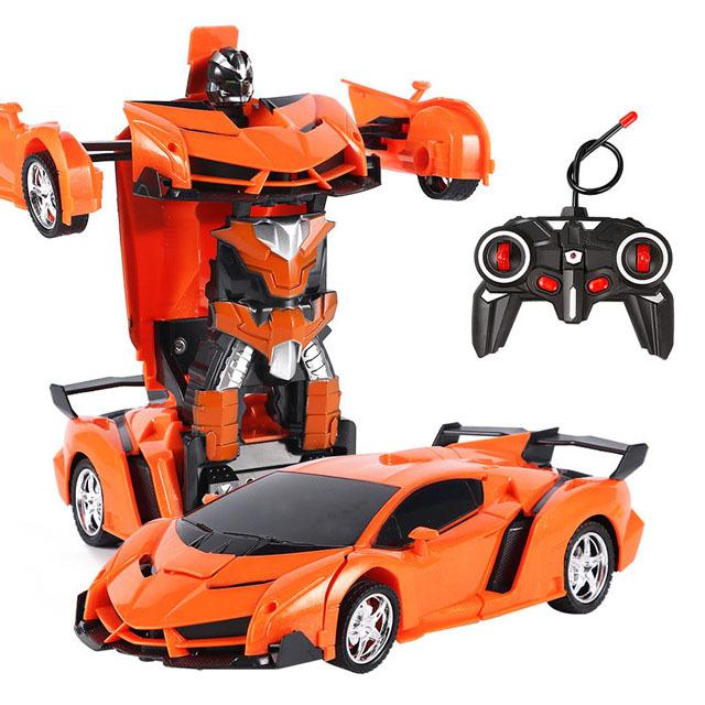 Electric RC Car 2 In 1 Transformation Robots Sports Vehicle Model Robots Boys Toys Remote Cool RC Deformation Cars Kid Toy Gifts