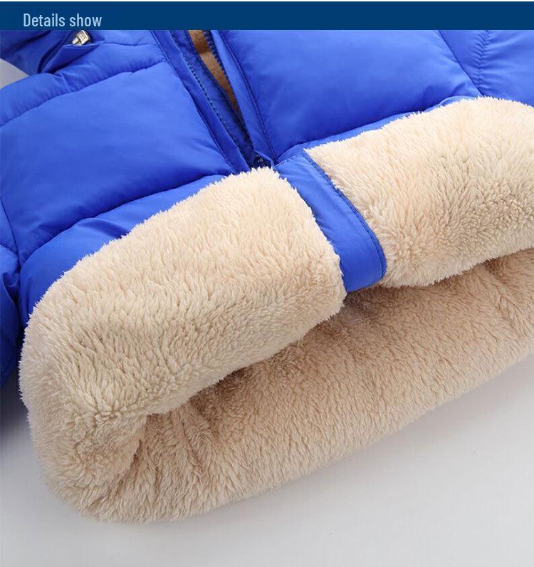 2022 Winter Children's Hooded Cotton Coat: Fleece-Lined, Thickened Down Jacket for Boys and Girls