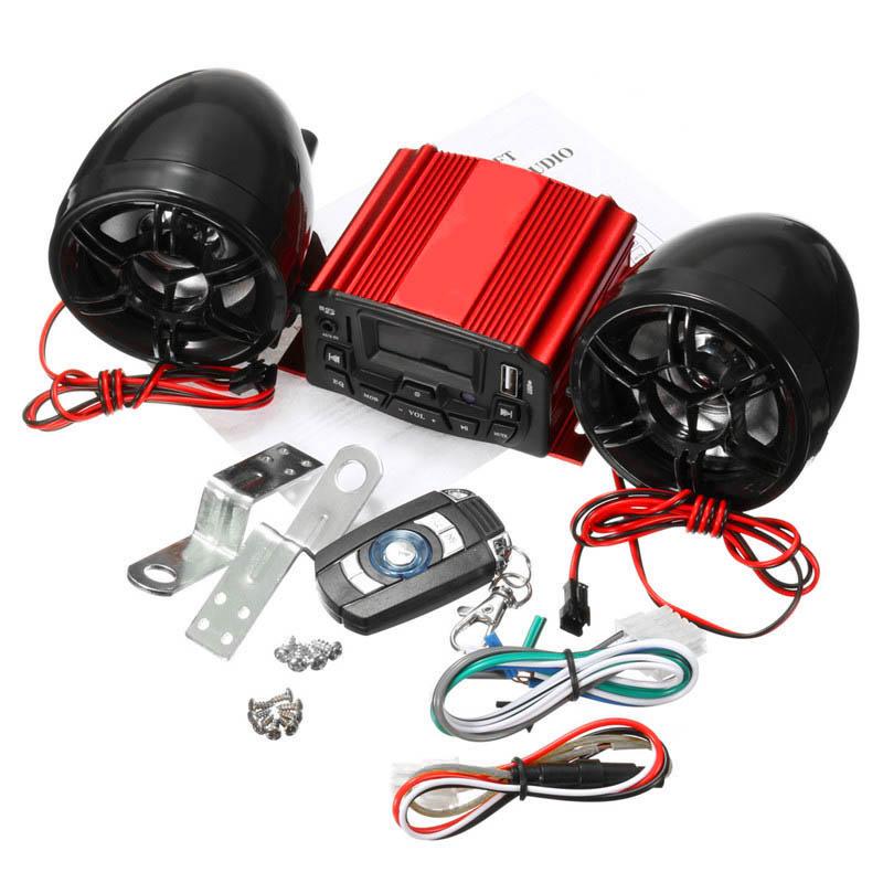 Universal Motorcycle Audio Remote Control Stereo 2 Speakers Sound System 12V TF USB MP3 FM Waterproof Motorcycle Radio