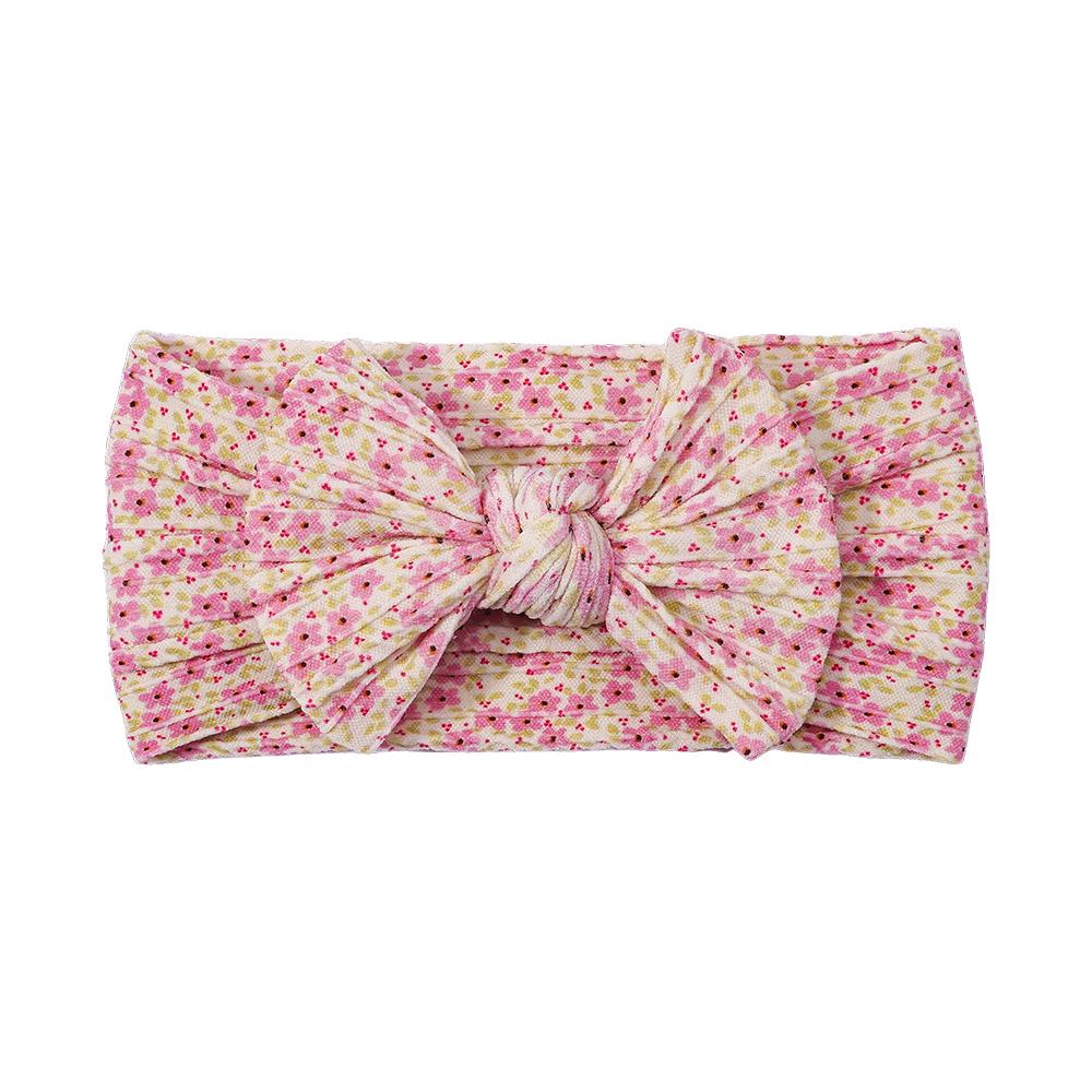 Cute Bowknot Baby Headbands Soft Elastic Nylon Girl Hairbands Solid Color Bow Turban Sunflower Headwear Hair Accessorie