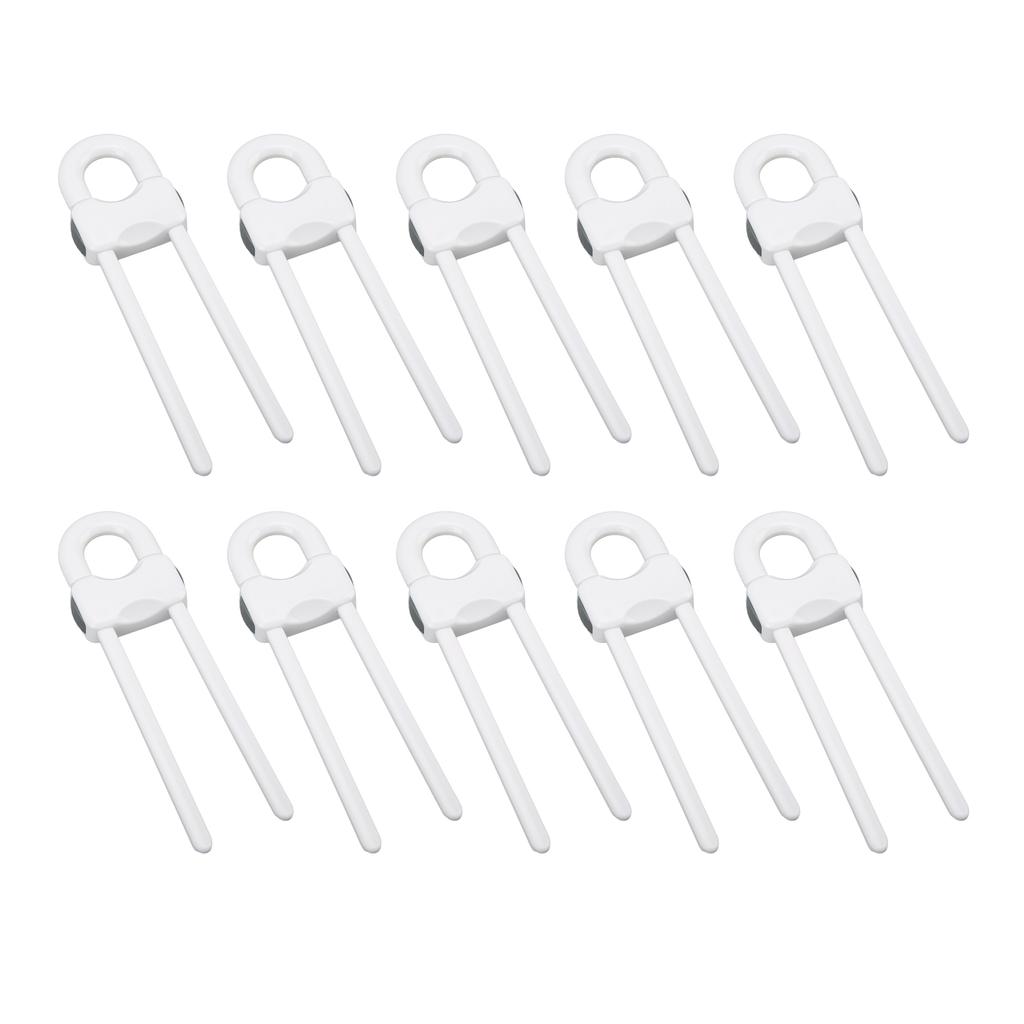 12PCS U Shaped Child Locks Safety Cabinet Childproof Latches for Storage Door Drawer Window White