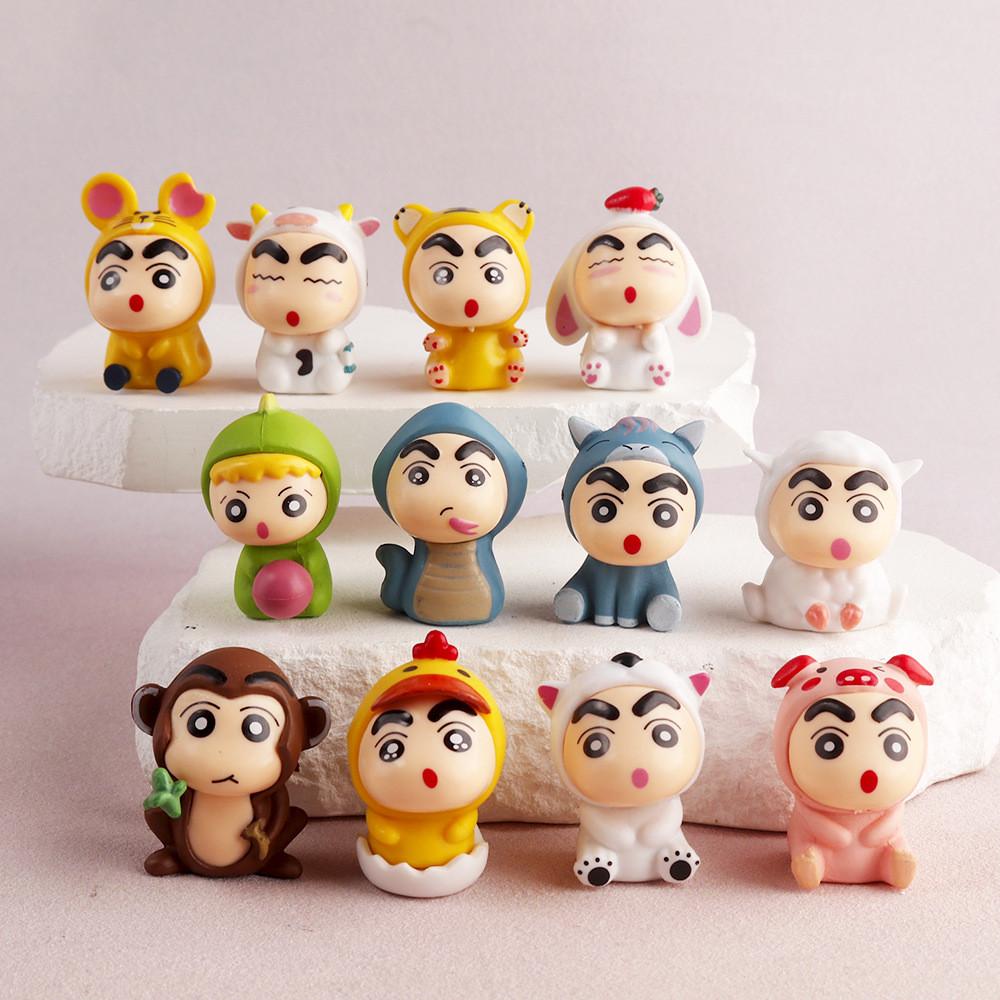 Chan Shin Crayon 12 Zodiac Animal Pvc Action Figures Model Toys Decoration Gift