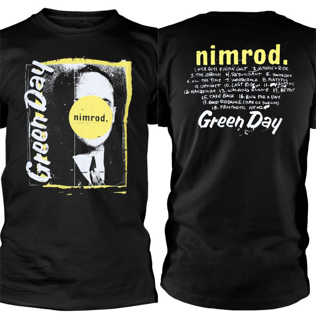 Футболка Green Day Nimrod Мужская Женская С коротким рукавом Американский Ретро Топы с логотипом группы Y2k Футболка Дышащая Оверсайз Футболки Летняя Мужская Одежда