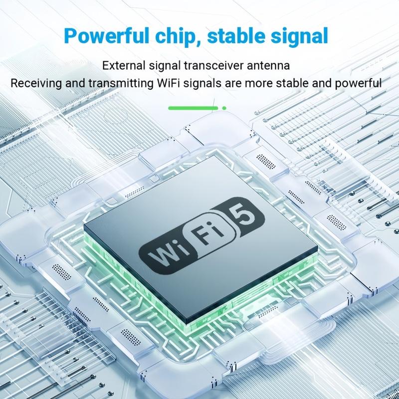 Dual Band 1300Mbps USB Adapter WiFi5 2.4G/5G 4 External Antenna Drive Free USB3.0 Wireless Receiver for Laptops/Desktops