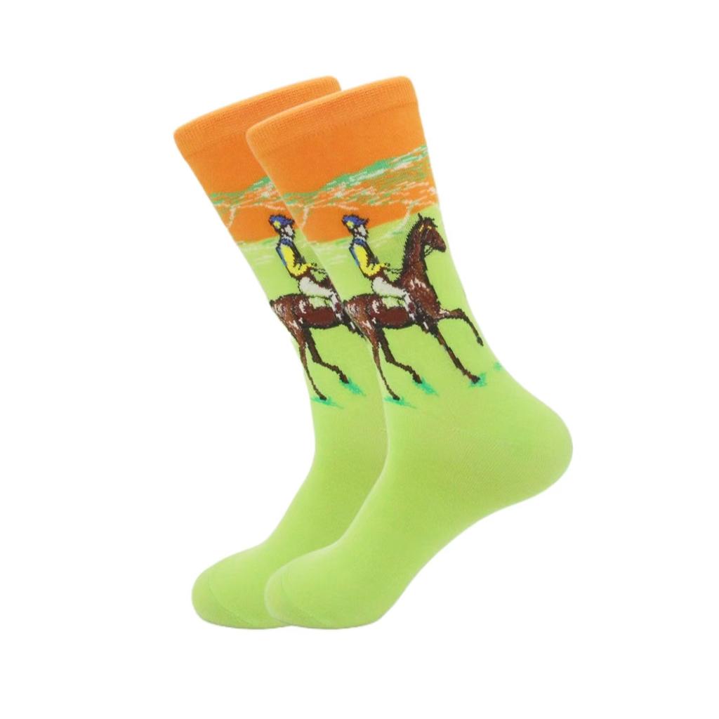 1 пара модных европейских и американских носков с персонализированной серией носков с масляной живописью в уличном стиле