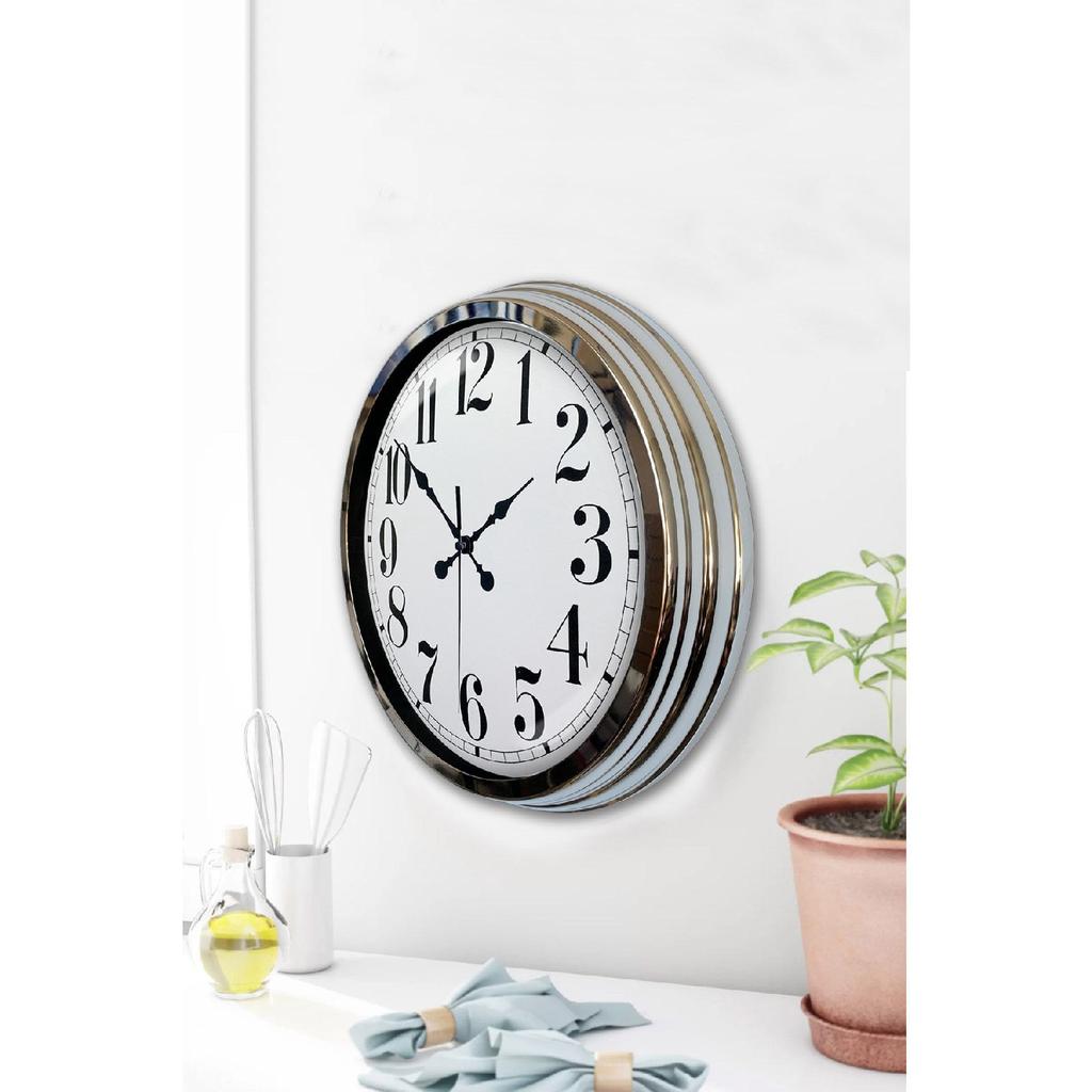 Металлические настенные часы с большими цифрами 40 см