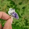 Gift For Women Stackable Ring Size 7.25 925 Silver Natural Chevron Amethyst