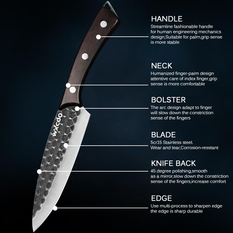 Мясной нож из нержавеющей стали для нарезки мяса, обвалки, кованый кухонный топор, поварской нож, нож для барбекю, рыболовный нож, кухонные принадлежности