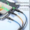 One-to-Three Braided Fast Charging Cable for Apple and Android Devices, USB-C Supported