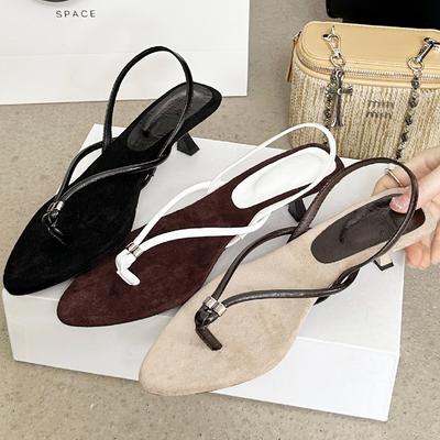 Модные шлепанцы с острым носком и открытым носком, нескользящие, с узким ремешком, дизайнерские сандалии, летняя мода, уличная обувь для отпуска, пляжная обувь