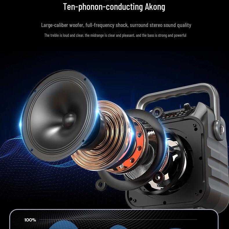 Портативная Bluetooth-колонка Shanshui U11 — беспроводная, уличная, мини-колонка с улучшенными басами, идеально подходит для танцев и караоке.