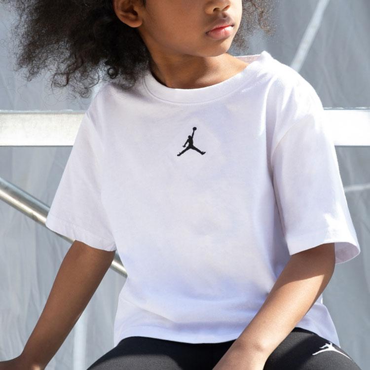 Jordan SS22 Логотип вышитый спортивный круглый вырез короткий рукав футболка детские топы белый JD2132042GS-001