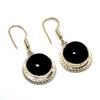 Ювелирные серьги ручной работы с черным ониксом 925 пробы, посеребренные, 1,32 дюйма