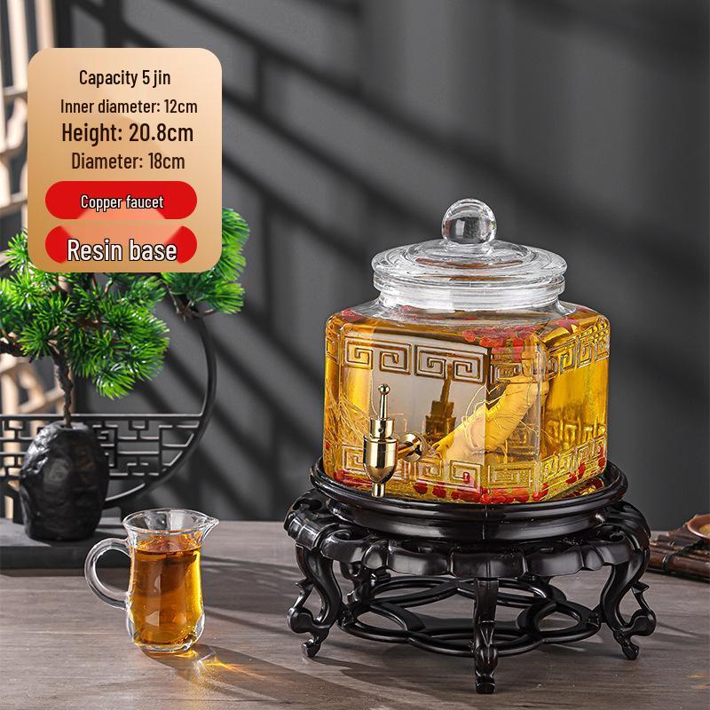 Роскошная герметичная банка для настаивания вина и байцзю с краном для домашнего использования