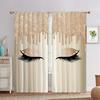 Popular Pink Eyelashes, Eyes 3D Digital Printing Bedroom Living Room Window Curtains 2 Panels