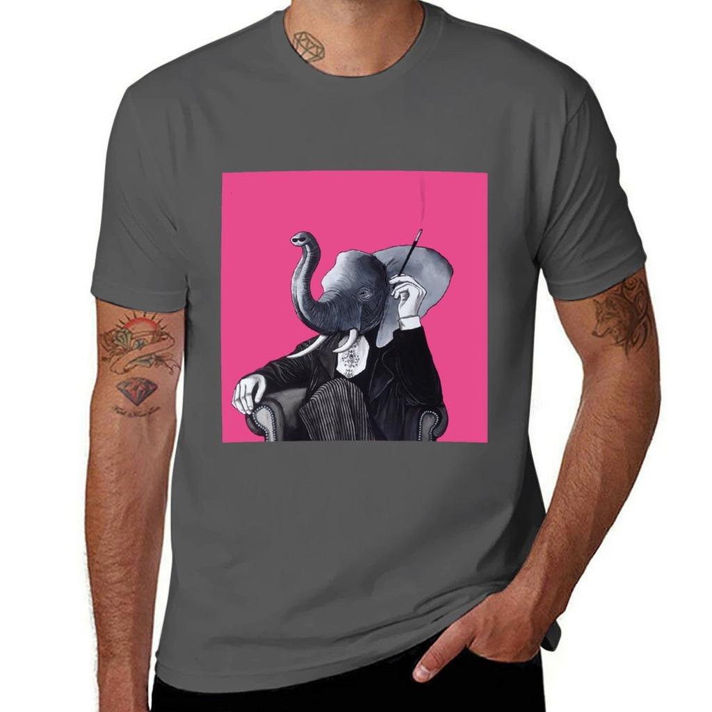 Elegant Elephant in Dinner Suit TShirt Casual Trendy Short Sleeve TShirt