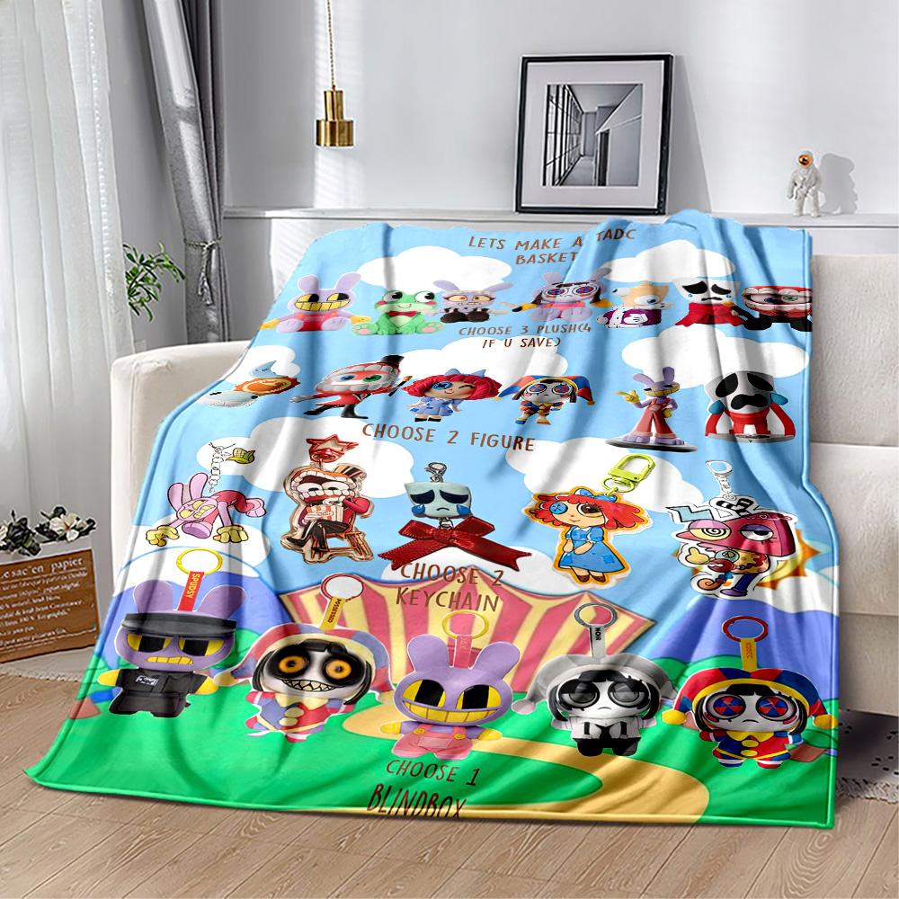 Digital Circus Blanket Soft Warm Cozy Perfect for Couch Seaside Livingroom Four Seasons Universal Warmthful Decor Gifts For Family Or Friends