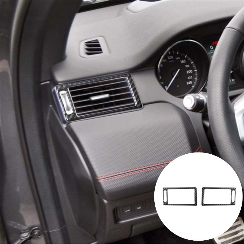 Car Air Conditioning Vent Armrest Cup Holder Stop Panel For Land Rover Discovery Sport 2015- Carbon Fiber Sticker