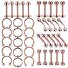40Pcs Stainless Steel Nose Stud Lip Stud Set Nose Ring Earrings Piercing Jewelry