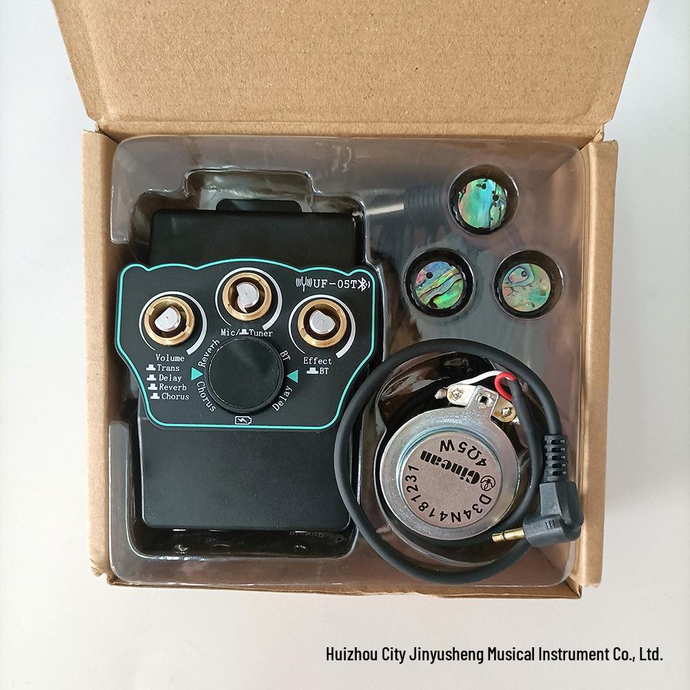 Народная акустическая гитара с пьезозвукоснимателем, накладкой для игры пальцами, эффектами реверберации, дилэя и функцией фазы