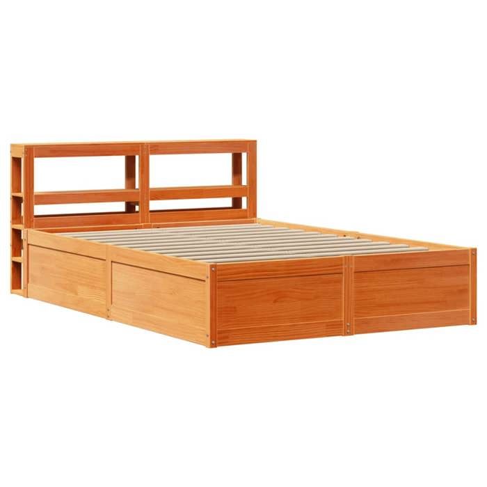 VidaXL Bed Frames and Headboard Wax Brown 160x200 Cm Pine Wood, Bedroom Furniture, Bed Base, Wooden Bed, 3306338