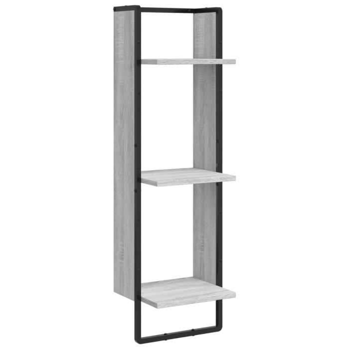VidaXL Wall Shelf 3 Levels Sonoma Grey 30x25x100 Cm 836306