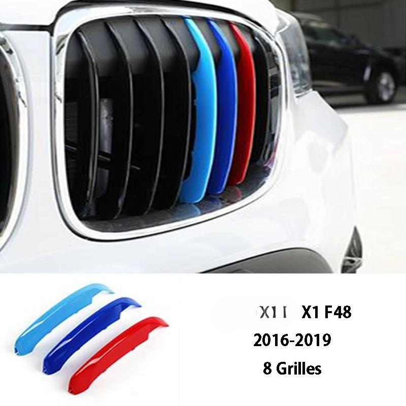 3-цветные наклейки-полоски на решетку радиатора и бампер для BMW X1 X3 X4 X5 X6 F25 F26 F48 G01 G02 G20 G28 Аксессуары для стайлинга автомобиля