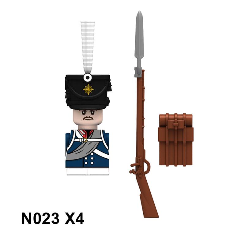 4pcs Military Building Blocks Medieval Knights Duke Marshal Figures Napoleonic Wars Weapons Sword Flags Shoulder Armor Cape Brick MOC